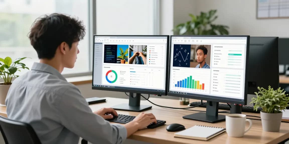 Analyze images with the innovative ai image checker in a modern workspace.