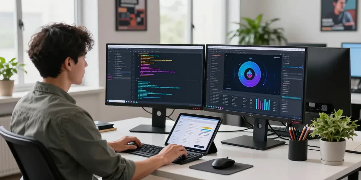 NAGA2000 application interface displayed on a multi-screen tech workspace, highlighting innovative software development.