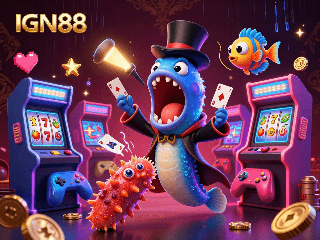 Experience the thrill of winning at IGN88 with a vibrant casino-themed underwater scene including magical sea creatures.