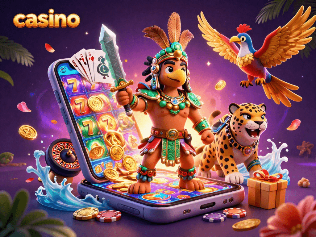 Engaging casino scene featuring colorful slot games and dynamic characters in a vibrant setting.