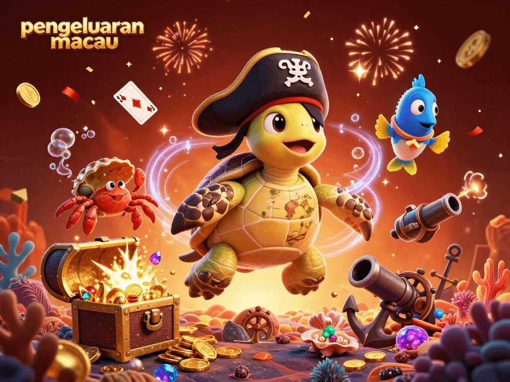 Engaging illustration highlighting pengeluaran macau with a colorful treasure scene and casino elements.