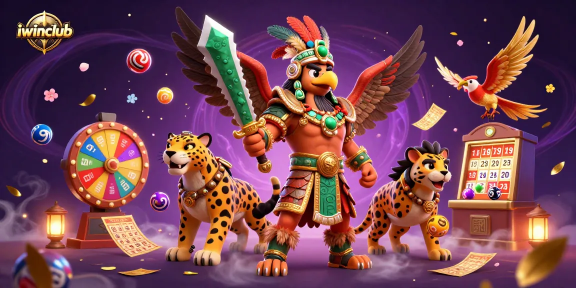 Win big with iwinclub in this vibrant 3D illustration featuring dynamic gaming elements.