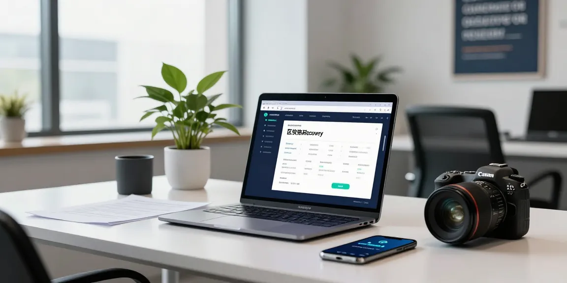 Recover lost crypto through blockchain recovery software in a modern office setting