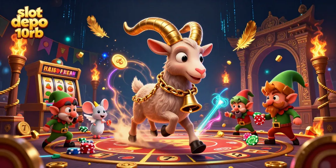 Engage in thrilling slot gaming with slot depo 10rb in a vibrant casino scene