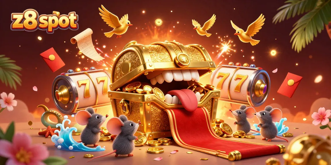 Experience thrilling z8 slot gameplay as adventurous mice chase riches from a golden treasure chest.