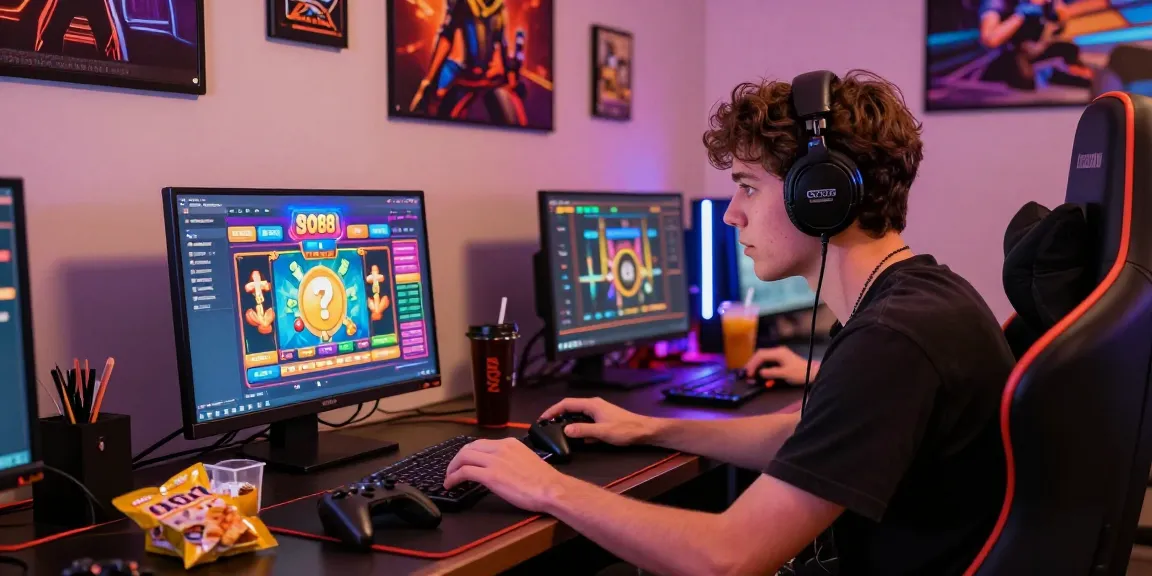 Player engaged in thrilling slot88 gaming experience in a vibrant, immersive environment.