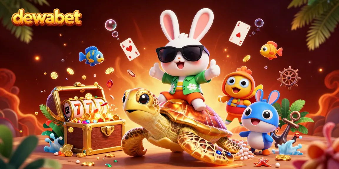 Menangkan jackpot dengan dewabet di ilustrasi kasino 3D penuh warna dan detail tinggi.