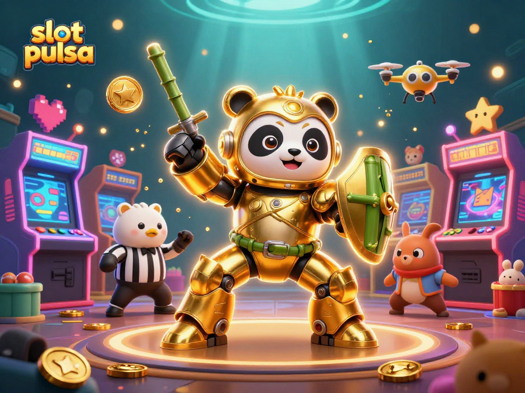 Experience top slot pulsa excitement with the golden panda and dynamic gaming elements!