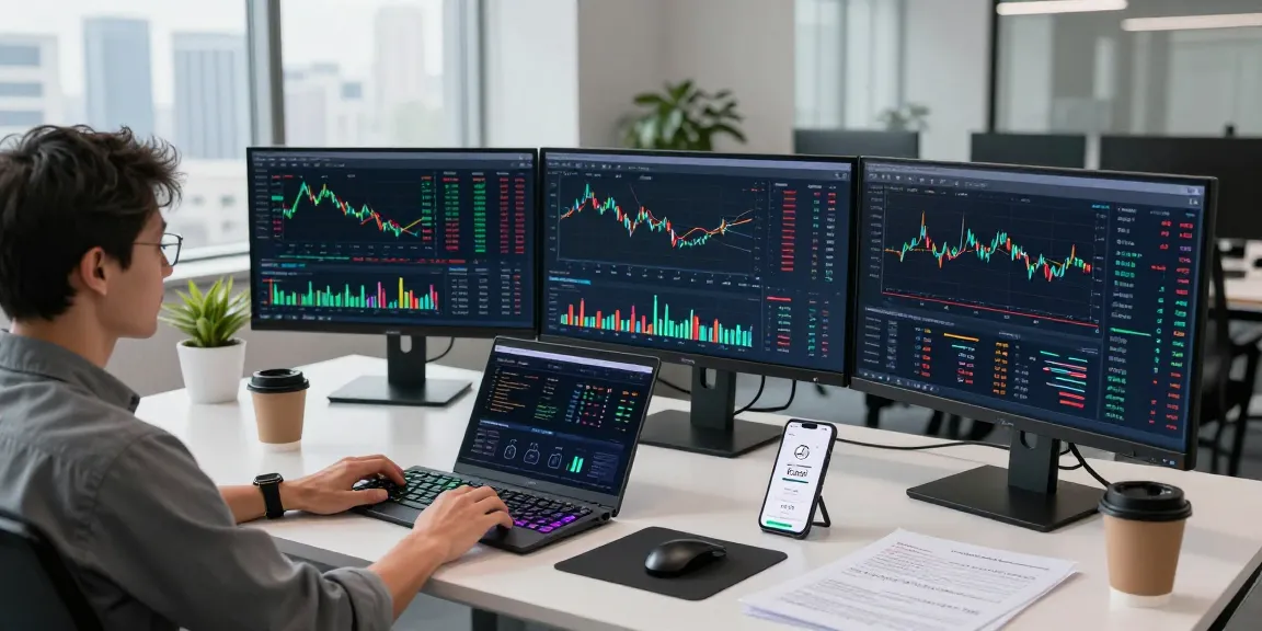 Funexchange platform showcased in a modern trading workspace featuring cryptocurrency charts and digital wallet.