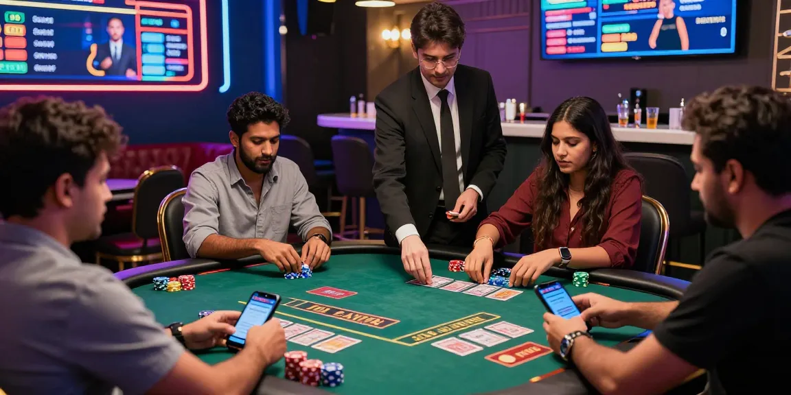 Engaging scene of players enjoying the andar bahar game in a vibrant live casino.