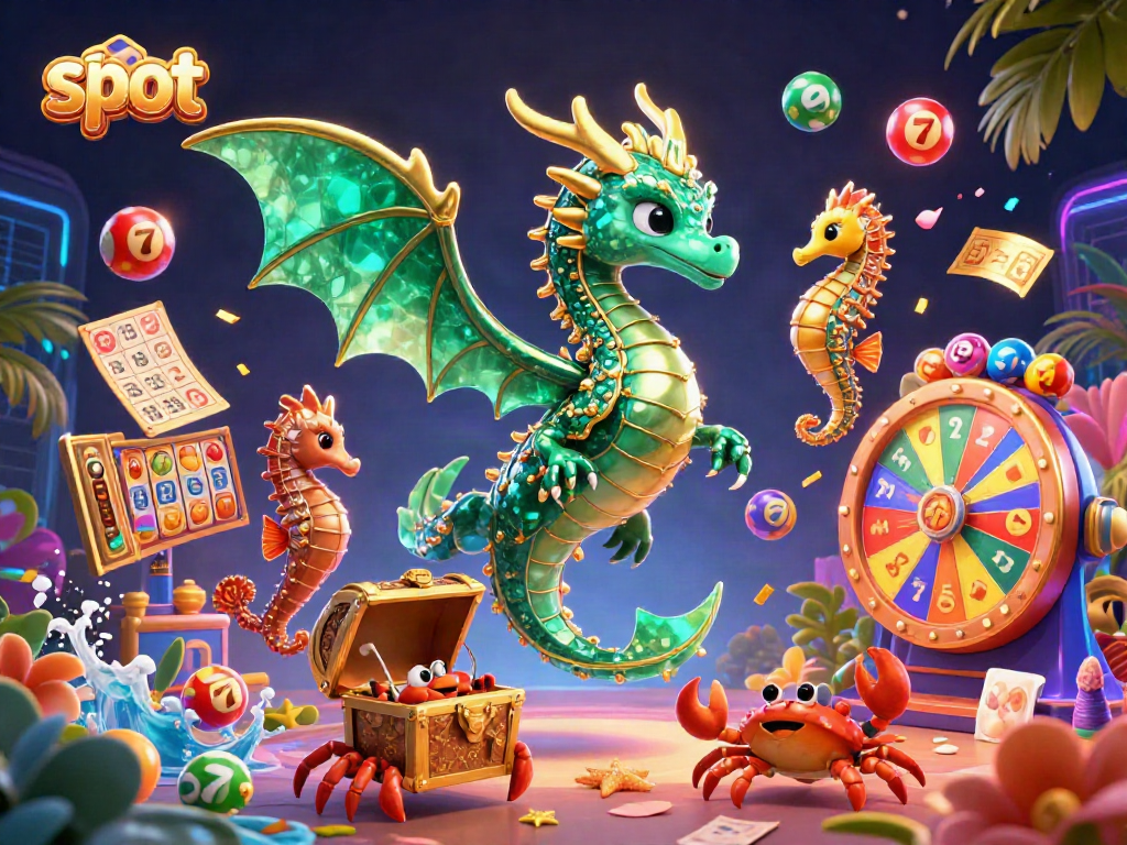 Engage in thrilling slot action featuring magical creatures and vibrant game elements in a dazzling 3D scene.