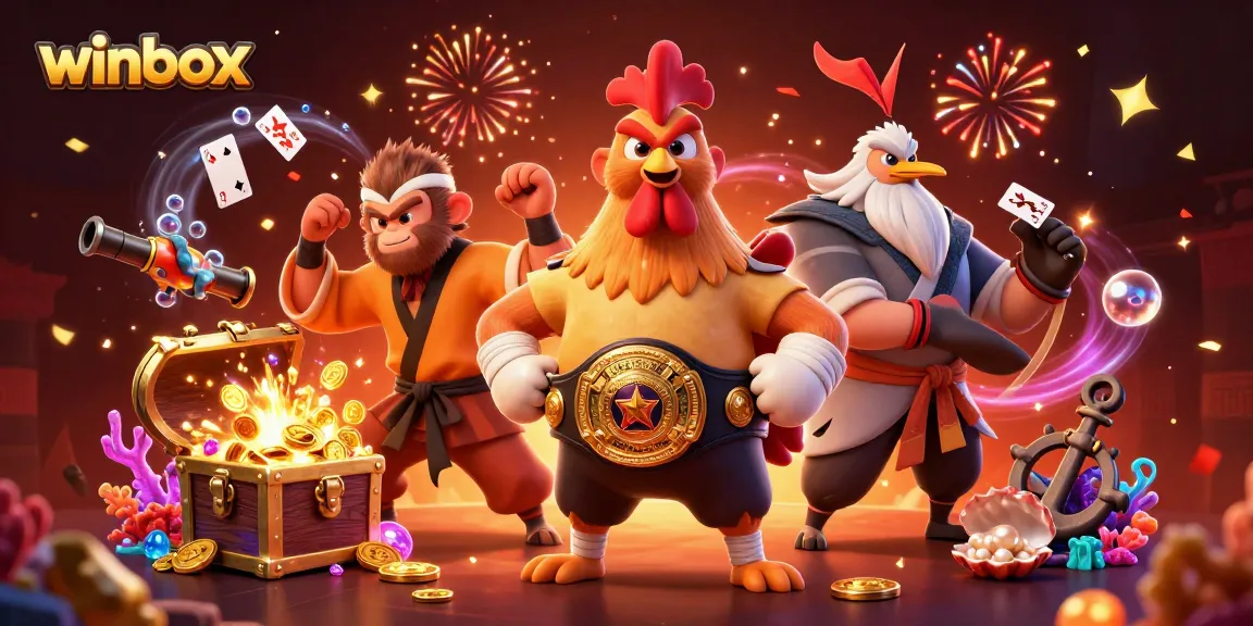 Winbox brings exciting gaming action with a Muay Thai rooster and Shaolin monkey featuring dynamic casino games.