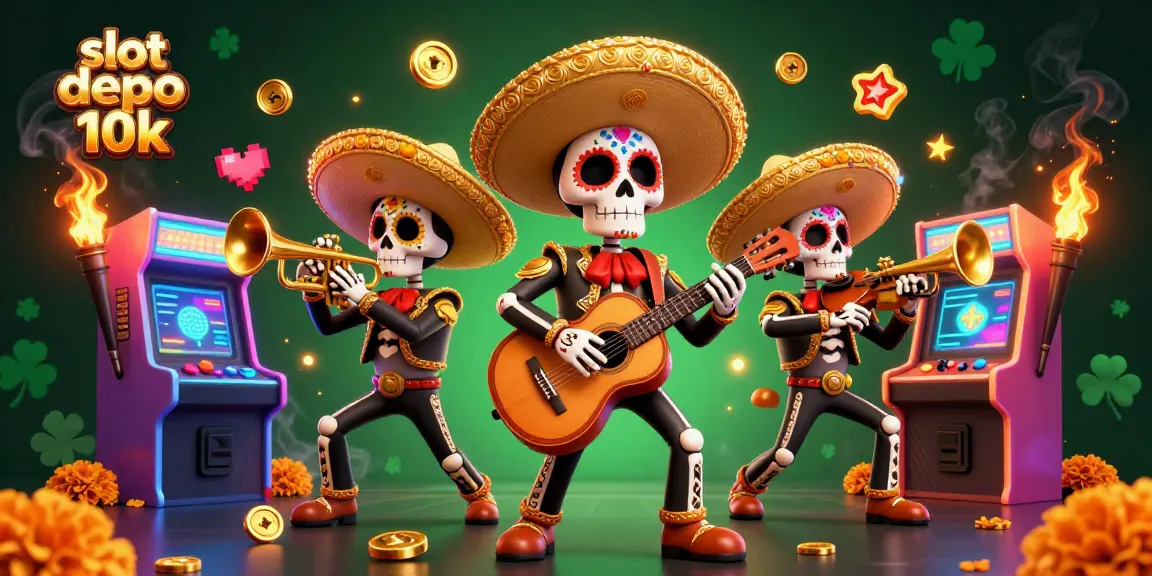 Mainkan slot depo 10k dengan band mariachi rangka 3D yang meriah dalam suasana ceria.