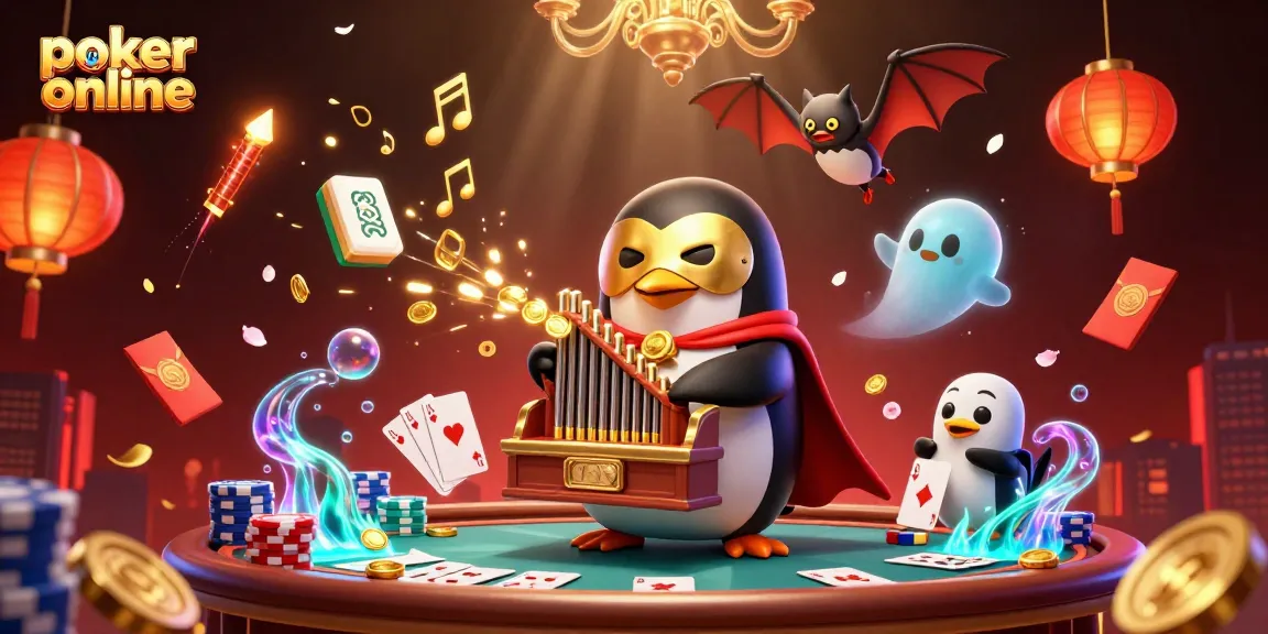 Jouer au poker en ligne avec des personnages dynamiques et des éléments de jeu illustrés.