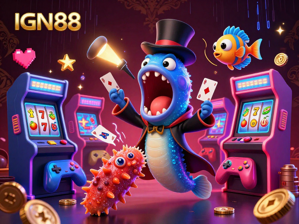 Experience the thrill of winning at IGN88 with a vibrant casino-themed underwater scene including magical sea creatures.