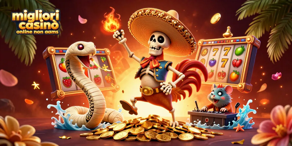 Scopri i migliori casinò online non aams con una scena vivace di personaggi e elementi del gioco.