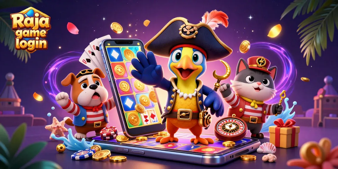 Experience thrilling gameplay with Raja game login in this colorful, vibrant casino scene.