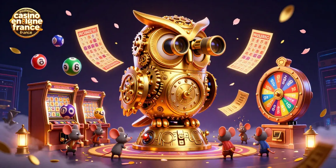 Illustration dynamique du meilleur casino en ligne France avec des éléments de jeu animés.