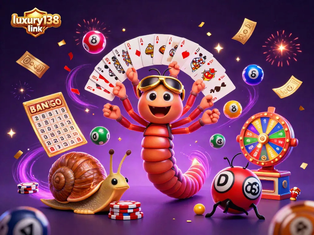 Tangkap aksi menegangkan dari luxury138 link saat bermain bingo dengan kartu emas dan bola lotere berwarna-warni.