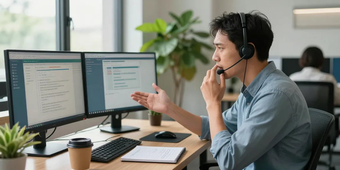 Customer interacting with Telus-Technical-Support in a modern office.