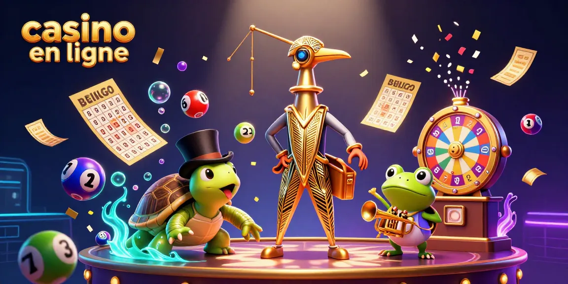 Jouez au casino en ligne avec un décor dynamique dans une illustration 3D artistique.