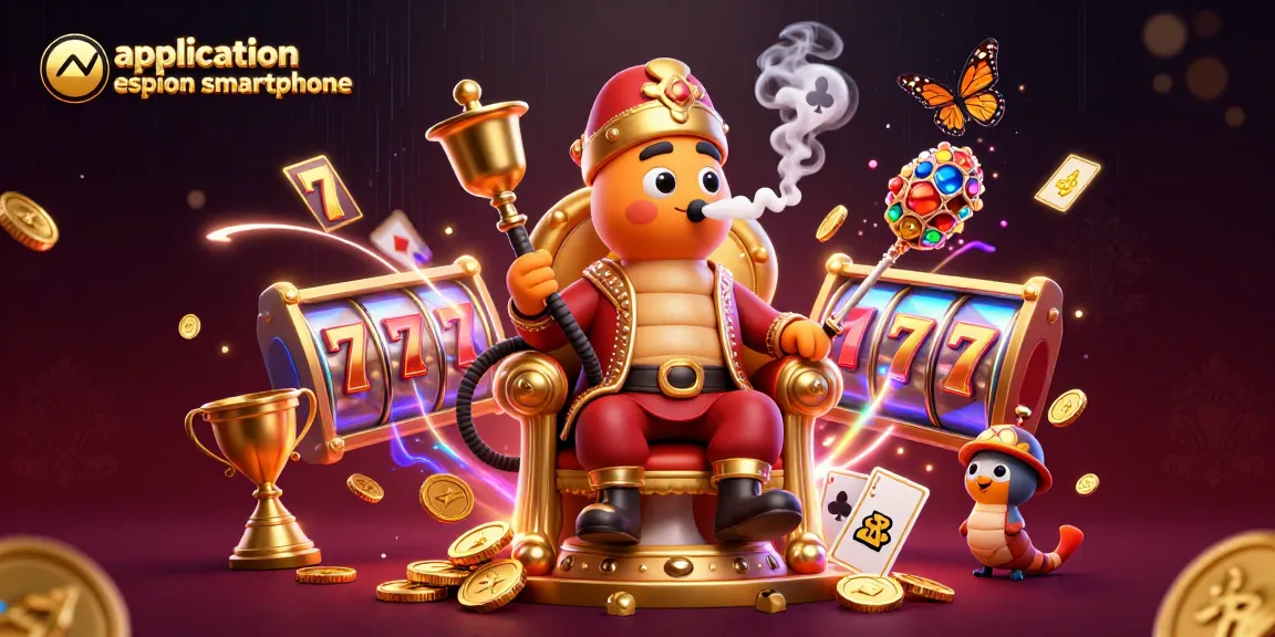 Revivez des jeux captivants avec cette illustration d'application espion smartphone dévoilant symboles de poker.