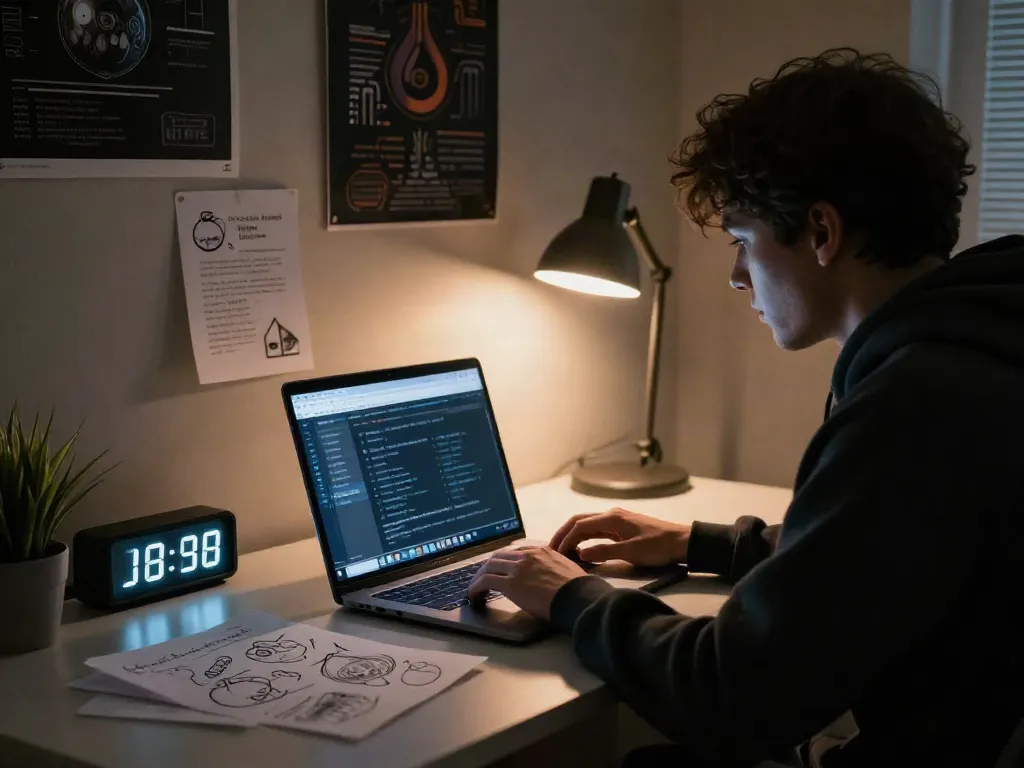 Focused individual exploring hidden wiki onion links in a modern workspace.