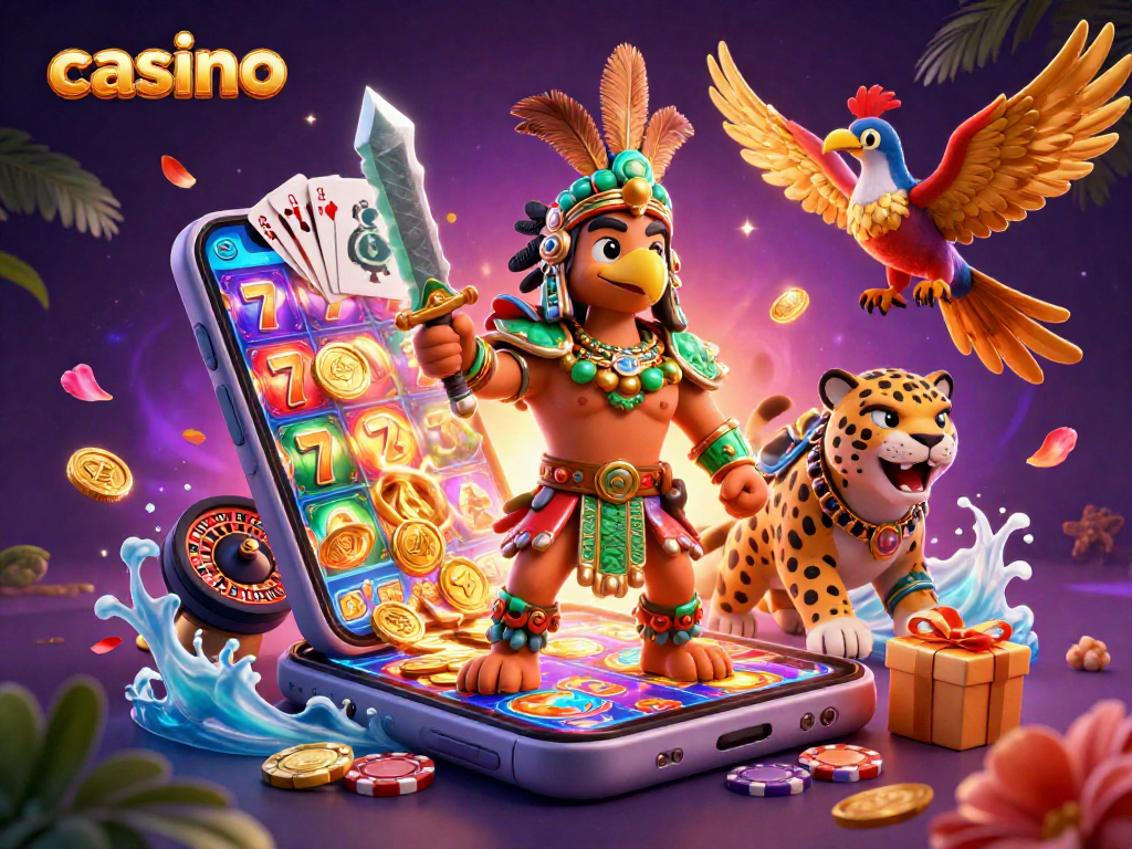 Engaging casino scene featuring colorful slot games and dynamic characters in a vibrant setting.