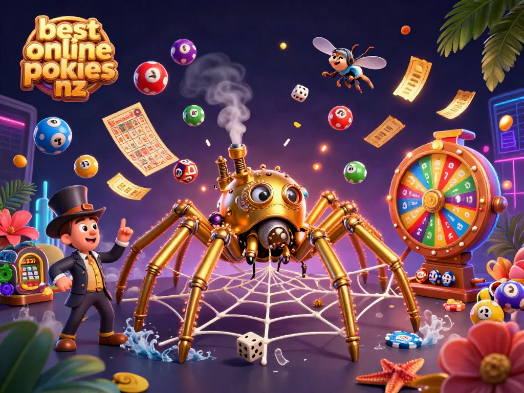 Engage with the best online pokies nz in this vibrant scene showing dynamic casino elements.