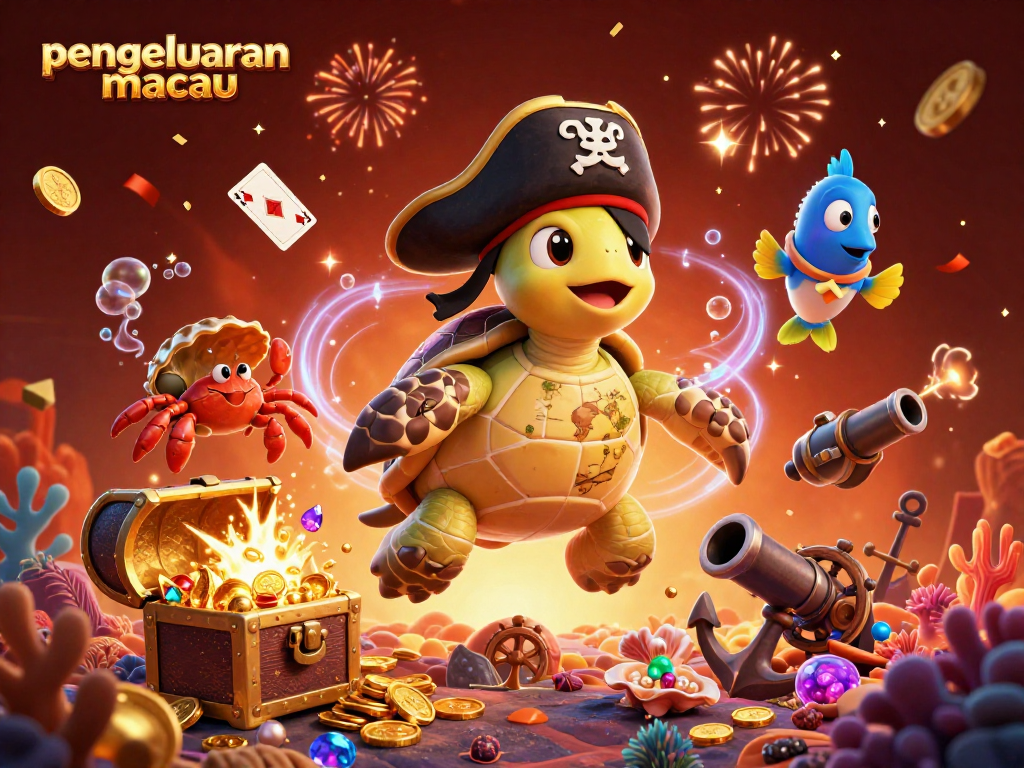 Engaging illustration highlighting pengeluaran macau with a colorful treasure scene and casino elements.