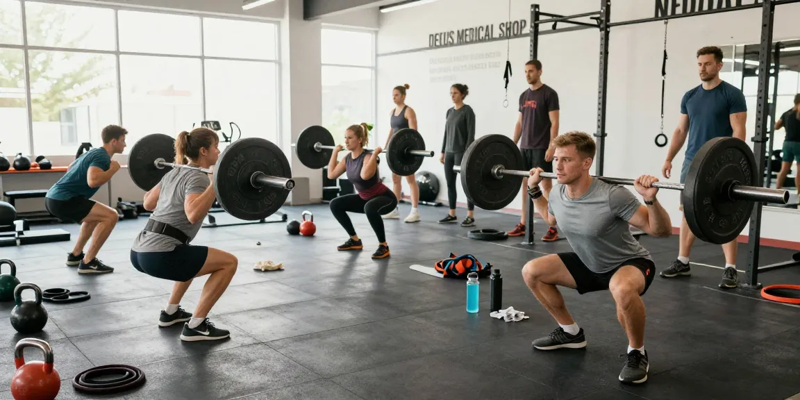 Active bodybuilders training at the Deus Medical Shop gym, showcasing dedication and passion for fitness.