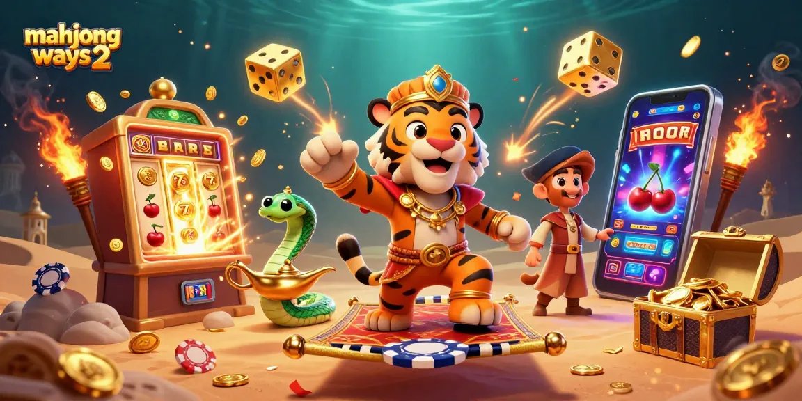 Engage with mahjong ways 2 through a vibrant 3D illustration of exciting game elements and characters.