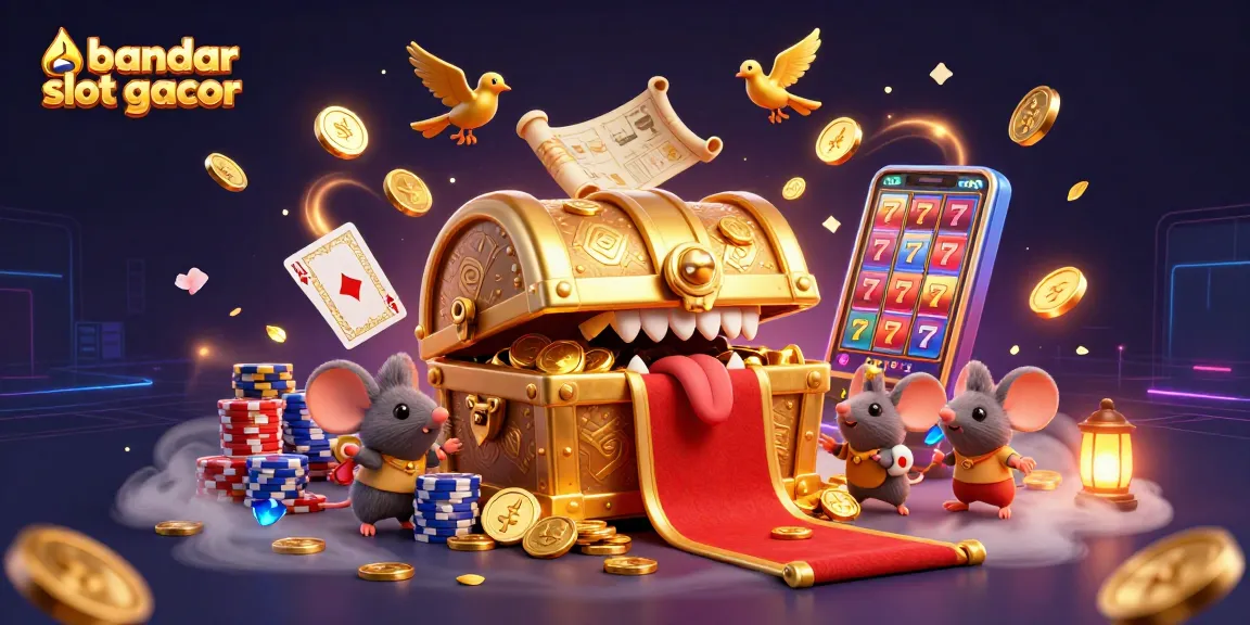 Menangkan bandar slot gacor dengan peti harta karun berongga dan simbol slot beruntung di sekitarnya!