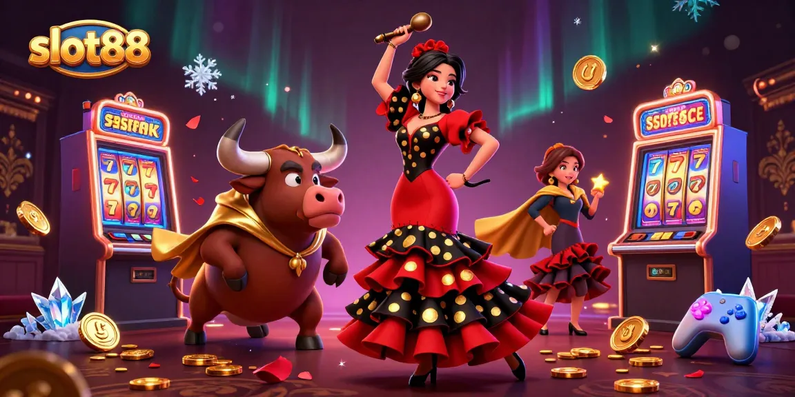 Engage with slot88 gaming excitement through a vibrant 3D illustration of casino characters.