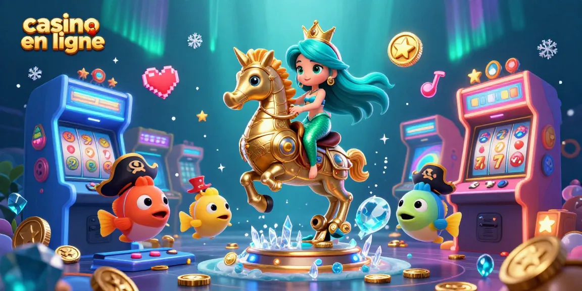 Vivez l'aventure palpitante du casino en ligne avec notre scène vibrante de sirène, mettant en vedette des rouleaux de machines à sous et plus encore !