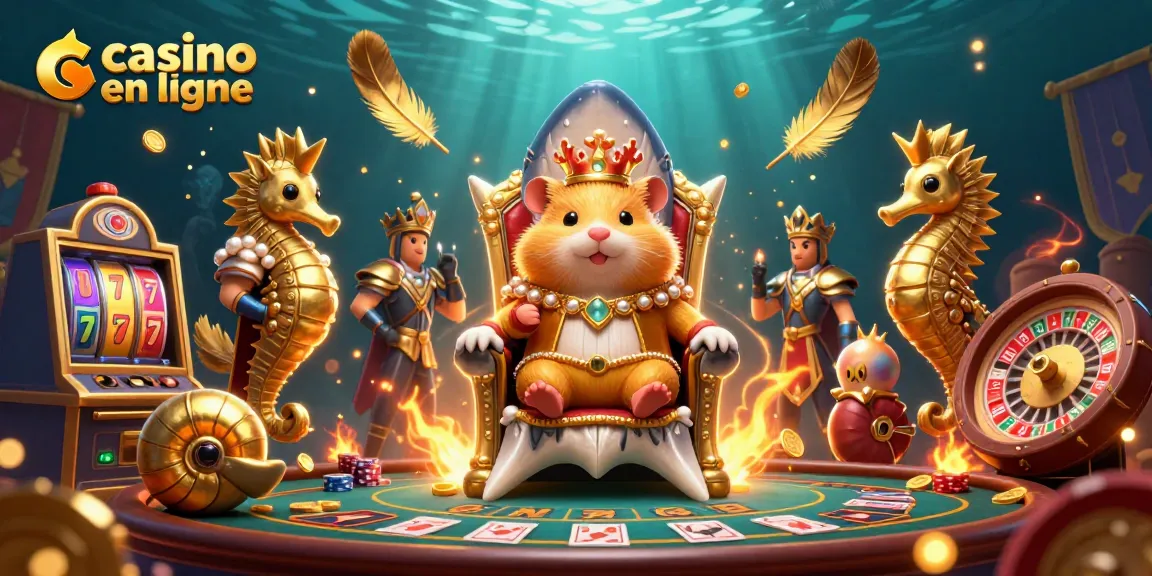 Jouez à des jeux captivants au casino en ligne avec notre roi hamster et ses gardes en scène.