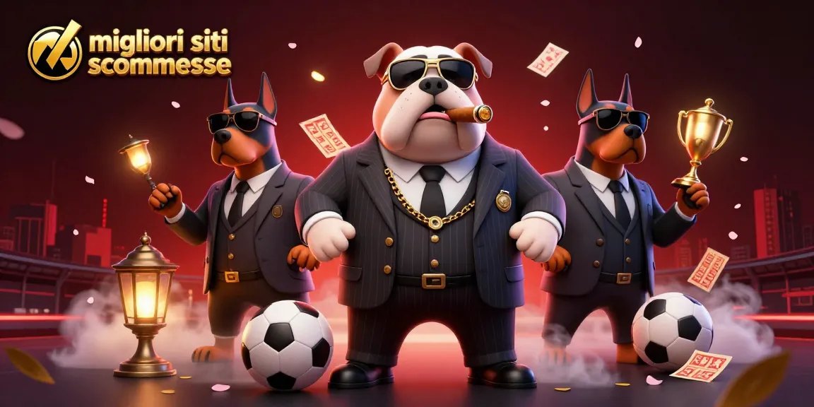 Scopri i migliori siti scommesse con il bulldog mafioso e i suoi bodyguard tra elementi sportivi e decorativi.