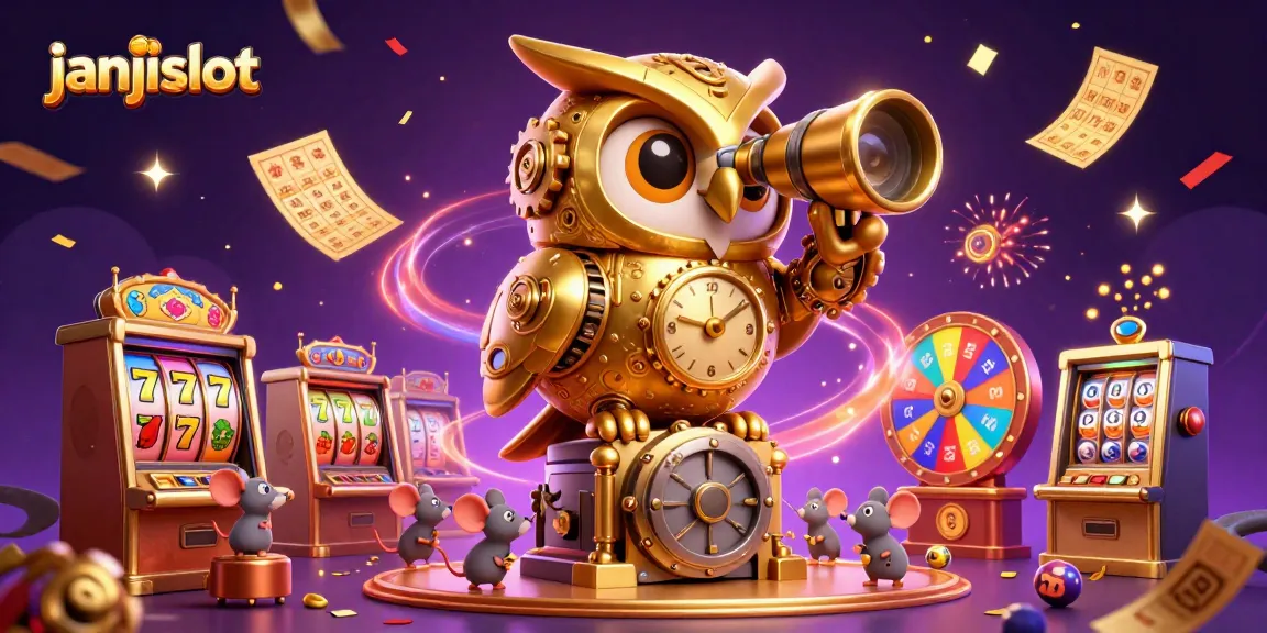 Experience the dynamic world of janjislot with a whimsical casino scene filled with rich visuals.